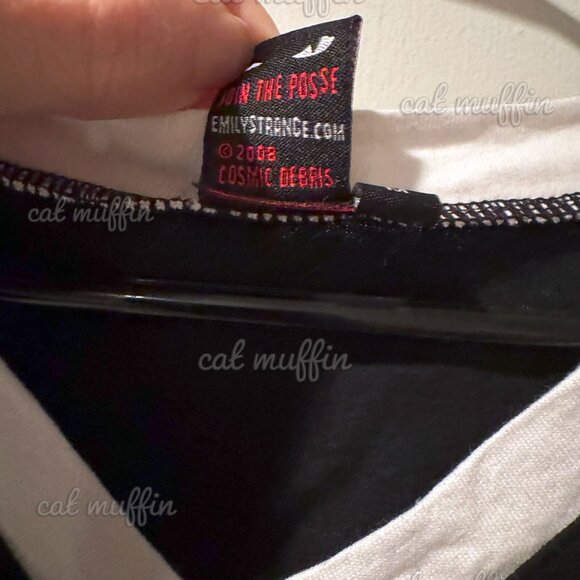 EMILY THE STRANGE BLACK / WHITE TOP from 2008 NEW!! *VERY RARE* - Picture 3 of 5